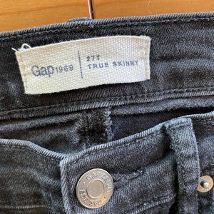 Gap True Skinny Black Jeans 27 Tall